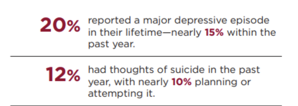 University of Minnesota Medical School mental health stats 2023